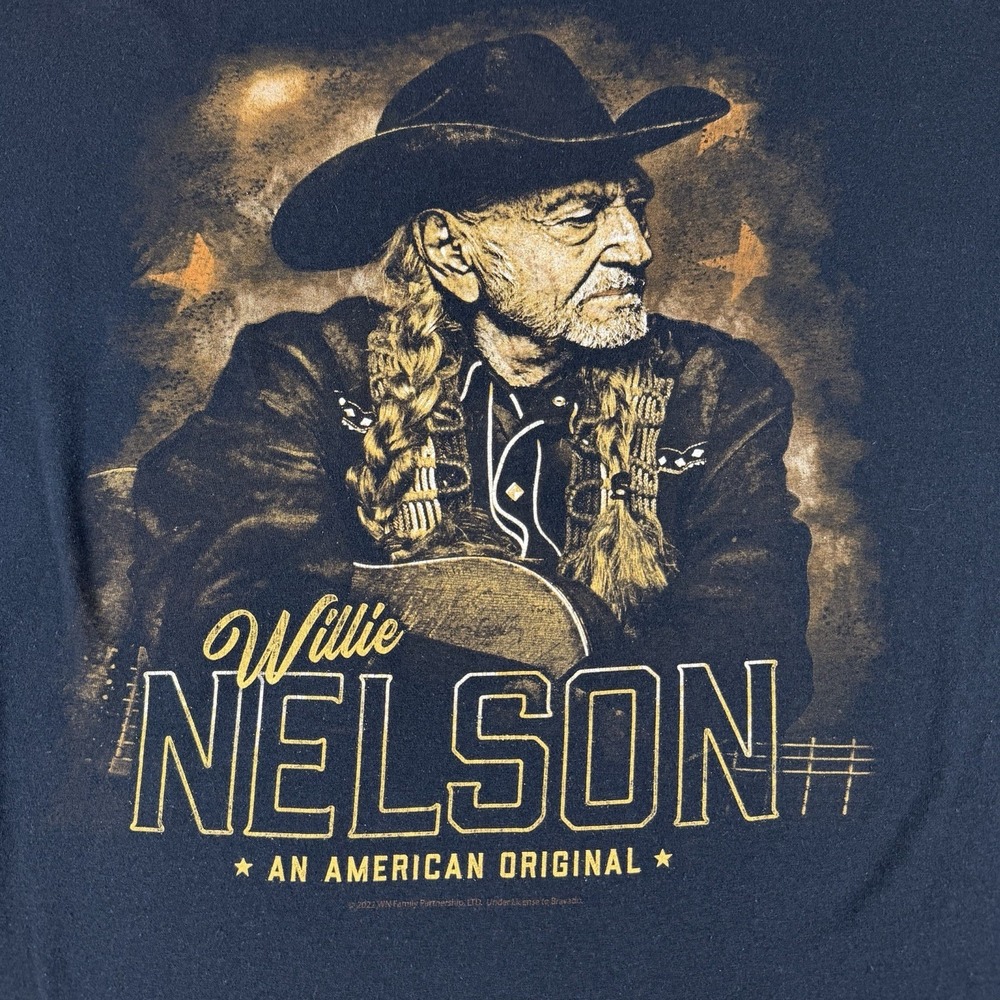Willie Nelson - American Original Black‎ T-Shirt Size 2XL Buck Wear Short Sleeve